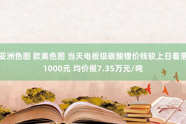 亚洲色图 欧美色图 当天电板级碳酸锂价钱较上日着落1000元 均价报7.35万元/吨