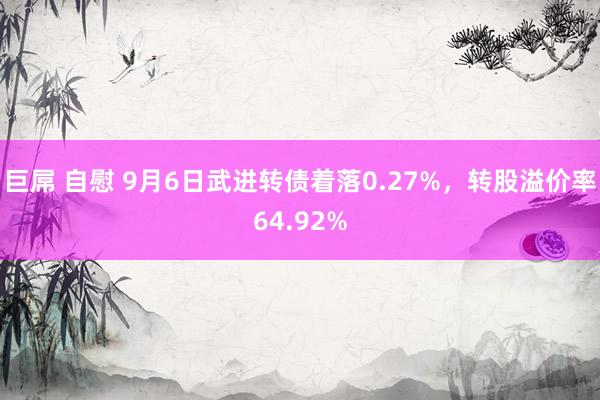 巨屌 自慰 9月6日武进转债着落0.27%，转股溢价率64.92%