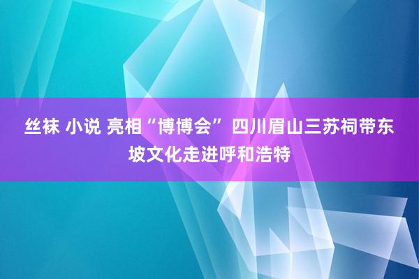 丝袜 小说 亮相“博博会” 四川眉山三苏祠带东坡文化走进呼和浩特