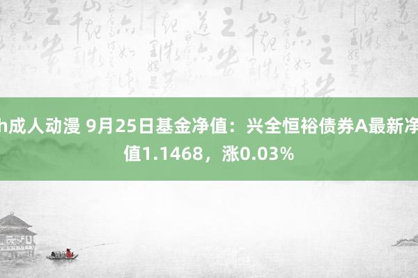 h成人动漫 9月25日基金净值：兴全恒裕债券A最新净值1.1468，涨0.03%