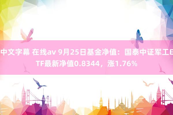 中文字幕 在线av 9月25日基金净值：国泰中证军工ETF最新净值0.8344，涨1.76%