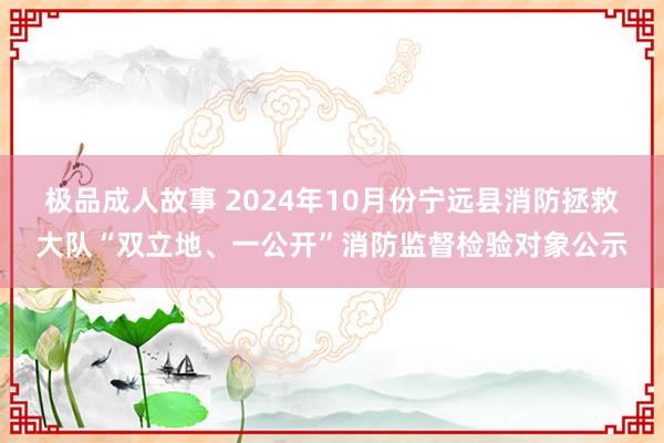 极品成人故事 2024年10月份宁远县消防拯救大队“双立地、一公开”消防监督检验对象公示