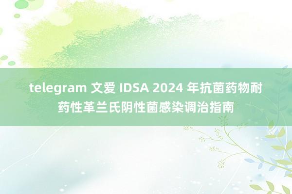 telegram 文爱 IDSA 2024 年抗菌药物耐药性革兰氏阴性菌感染调治指南