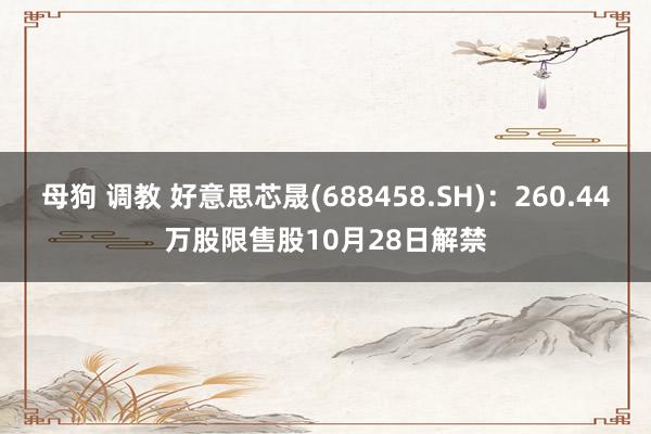 母狗 调教 好意思芯晟(688458.SH)：260.44万股限售股10月28日解禁