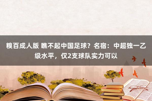 糗百成人版 瞧不起中国足球？名宿：中超独一乙级水平，仅2支球队实力可以