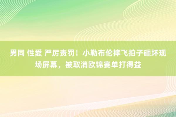 男同 性愛 严厉责罚！小勒布伦摔飞拍子砸坏现场屏幕，被取消欧锦赛单打得益