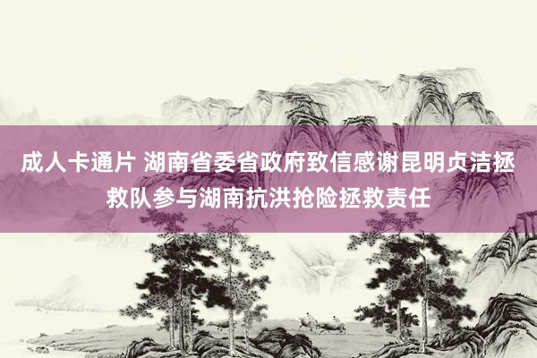 成人卡通片 湖南省委省政府致信感谢昆明贞洁拯救队参与湖南抗洪抢险拯救责任