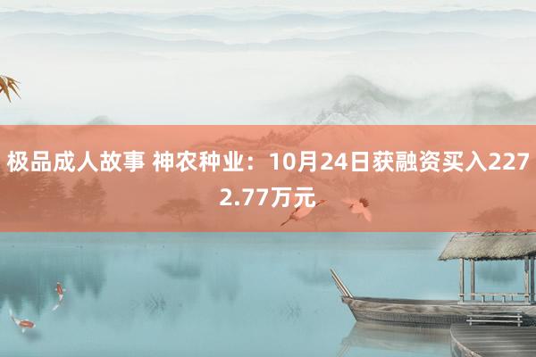 极品成人故事 神农种业：10月24日获融资买入2272.77万元