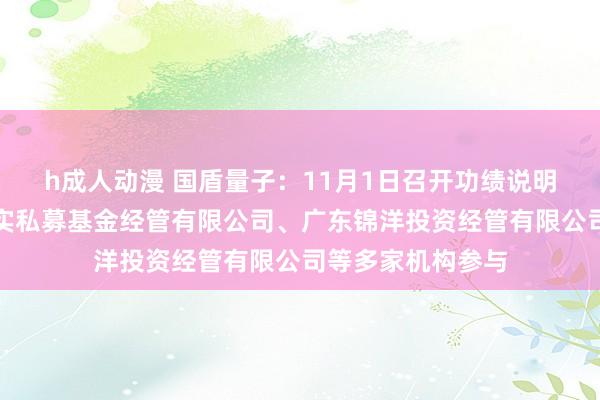 h成人动漫 国盾量子：11月1日召开功绩说明会，北京琮碧秋实私募基金经管有限公司、广东锦洋投资经管有限公司等多家机构参与