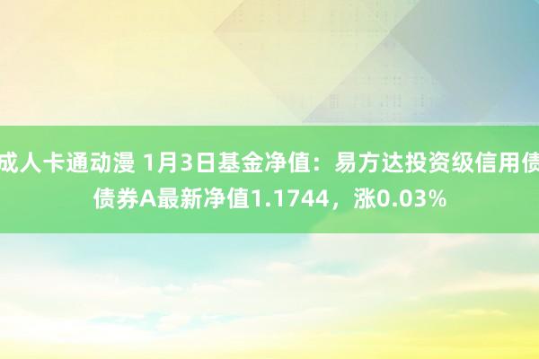 成人卡通动漫 1月3日基金净值：易方达投资级信用债债券A最新净值1.1744，涨0.03%