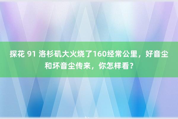 探花 91 洛杉矶大火烧了160经常公里，好音尘和坏音尘传来，你怎样看？