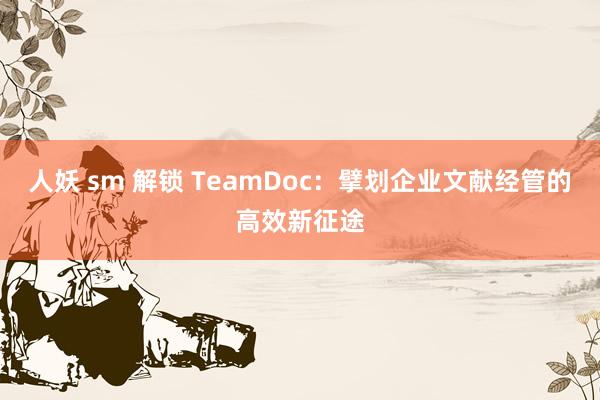 人妖 sm 解锁 TeamDoc：擘划企业文献经管的高效新征途